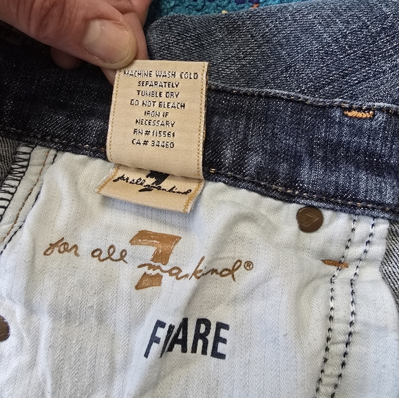 7 For All Mankind Flare Size 29 X 33L Womens Jeans - Picture 9 of 13